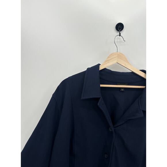 J.Jill Wearever Collection Button Front Jacket Cardigan Women 4X Navy Blue Rayon - Picture 5 of 10